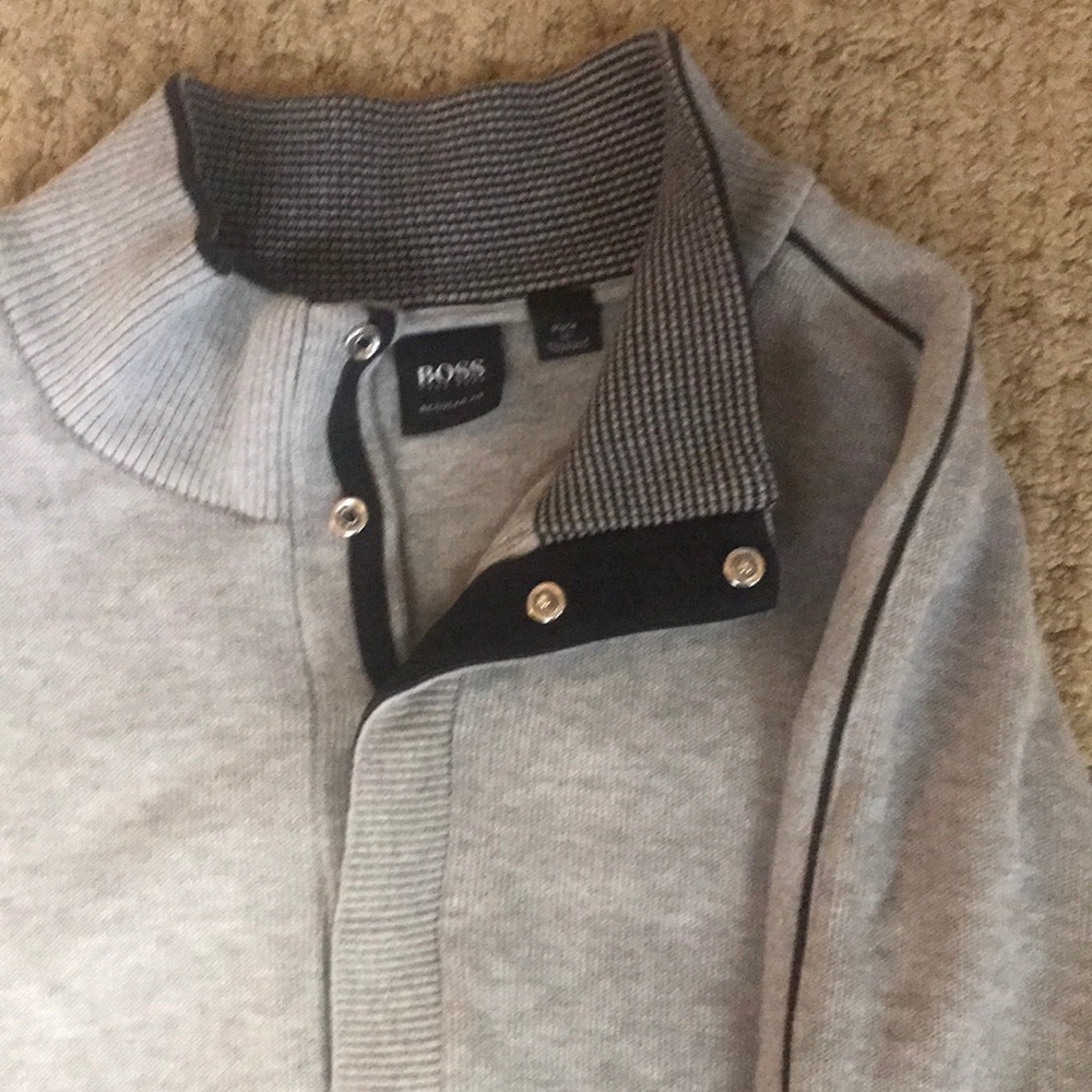 BOSS quarter button up sweater